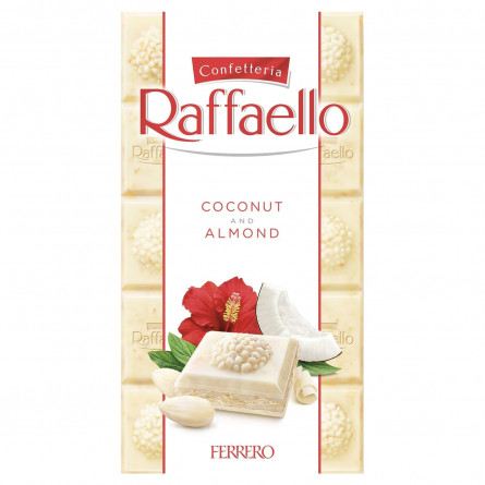 Шоколад Raffaello білий з кокосовою стружкою і мигдалем 90г slide 1