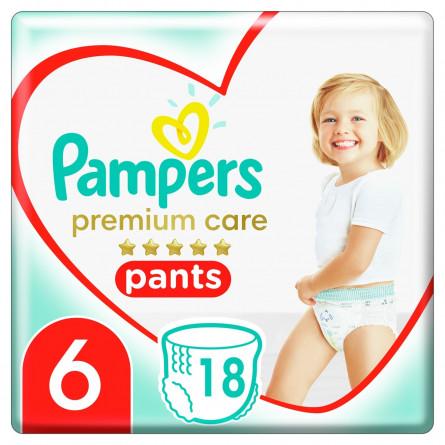 Підгузки-трусики Pampers Premium Care Pants розмір 6 Extra large 15+кг 18шт