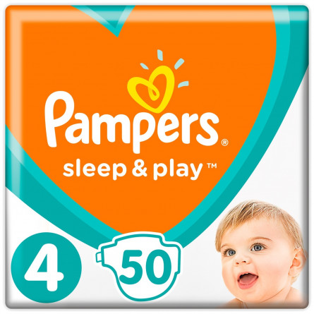 Подгузники Pampers Sleep & Play размер 4 Maxi 9-14кг 50шт