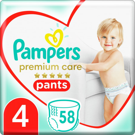 Подгузники-трусики Pampers Premium Care Pants размер 4 Maxi 9-15кг 58шт