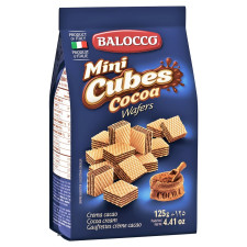 Вафлі Balocco Mini Cubes з какао кремом 125г mini slide 1