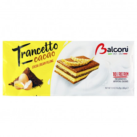 Бісквіти Balconi Trancetto з крем-какао 10шт*28г slide 1