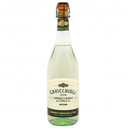 Вино ігристе Cavicchiolo Lambrusco Dell`Emilia біле напівсолодке 7,5% 0,75л