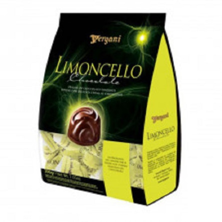 Цукерки Vergani Limoncello з кремовою начинкою з лікеру в темному шоколаді 200г