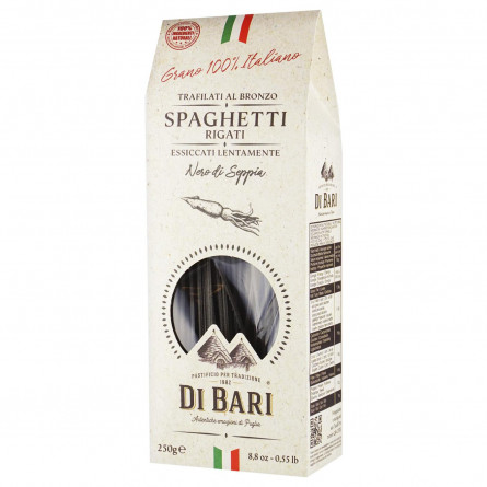 Макаронні вироби di Bari з твердих сортів  спагетті рігаті з чорнилом каракатиці 250г