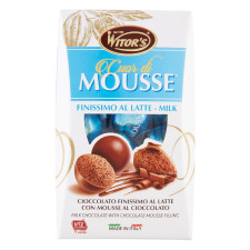 Цукерки Witor's Cuor di Mousse праліне з молочного шоколаду з начинкою з шоколадного мусу 136г mini slide 1