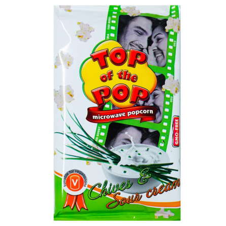 Попкорн Top of the Pop для мікрохвильовоі печі зі смаком зеленої цибулі та сметани 100г slide 1