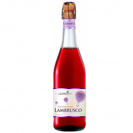 Вино ігристе Palloncino Lambrusco червоне напівсолодке 0,75л slide 1