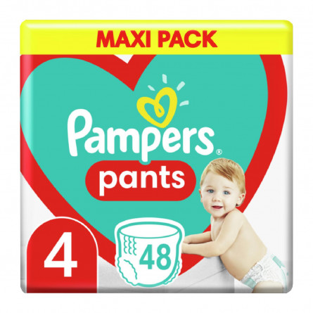 Підгузники-трусики Pampers Pants Maxi 4 дитячi 9-15кг 48шт