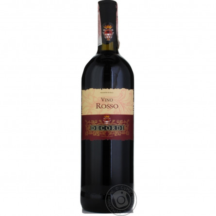 Вино Decordi Vino Rosso червоне сухе 10,5% 0,75л slide 1