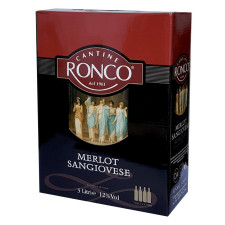 Вино Cantine Ronco Merlot Sangiovese червоне сухе 12% 3л mini slide 1