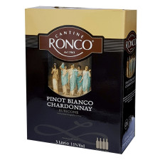 Вино Cantine Ronco Pinot Bianco Chardonnay біле сухе 11% 3л mini slide 1