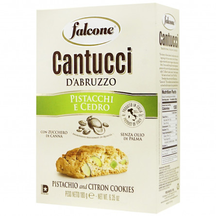 Печиво Falcone Cantucci з фісташками та лимонними цукатами 180г