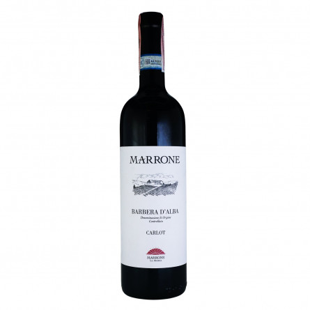 Вино Barbera d'Alba DOC Carlot Marrone червоне сухе 14,5% 0,75л