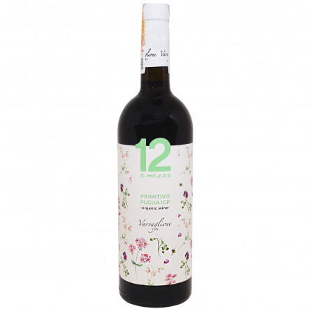 Вино 12 E Mezzo Biologico Primitivo Puglia IGP червоне напівсухе 12,5% 0,75л