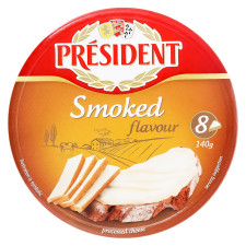 Сир President плавлений з ароматом копчення 45% 140г mini slide 1