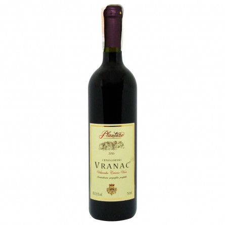 Вино червоне Plantaze Vranac сухе 13,5% 0,75л slide 1