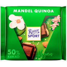 Шоколад Ritter Sport Vegan темний з мигдалем та кіноа 100г mini slide 1