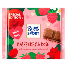 Шоколад Ritter Sport молочний з малиною та трояндою 100г mini slide 1