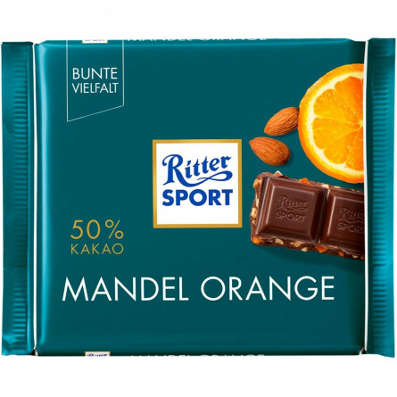 Шоколад Ritter Sport темний мигдальний горіх і апельсин 100г