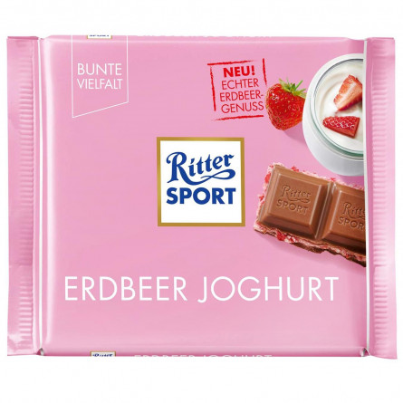 Шоколад молочний Ritter Sport йогурт-полунична начинка 100г
