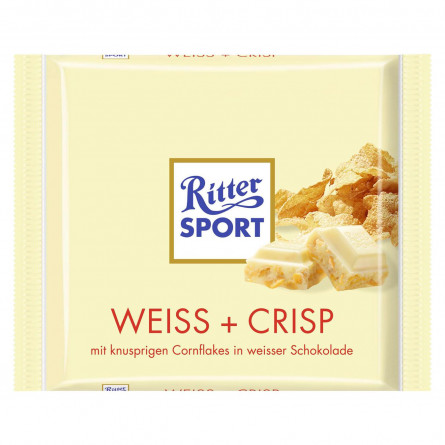 Шоколад білий Ritter Sport з рисово-кукурудзяними пластівцями 100г slide 1