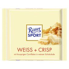 Шоколад білий Ritter Sport з рисово-кукурудзяними пластівцями 100г mini slide 1