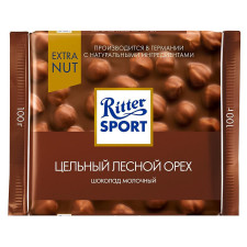 Шоколад Ritter Sport молочний з цільним фундуком 100г mini slide 1