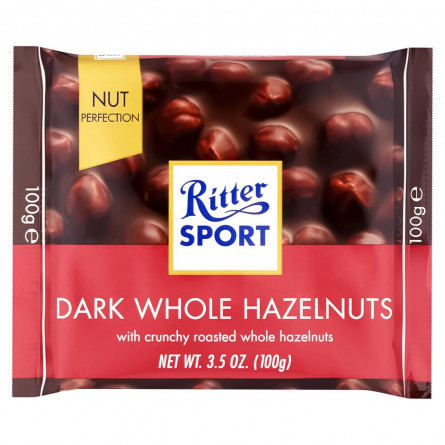 Шоколад темний Ritter Sport з цільними лісовими горіхами 100г