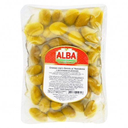 Оливки Alba Food Cerignola з кісточкою 250г