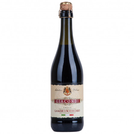Вино игристое Giacondi Frizzante Lambrusco Rosso Amabile Emilia красное полусухое 7,5% 0,75л slide 1