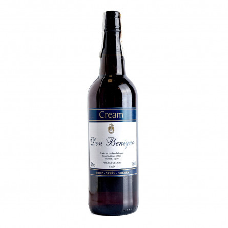 Вино Don Benigno Cream Sherry Jerez біле солодке 17,5% 0,75л slide 1