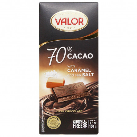 Шоколад черный Valor с тоффи и солью 70% 100г