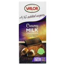Шоколад молочний Valor з начинкою з ядер горіха фундука без цукру 100г mini slide 1