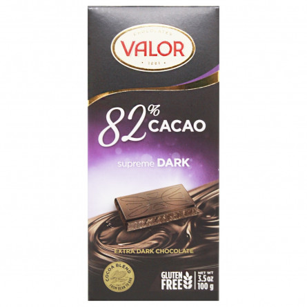 Шоколад чорний Valor 82% 100г