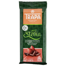 Шоколад Trapa Stevia черный без сахара 75г mini slide 1