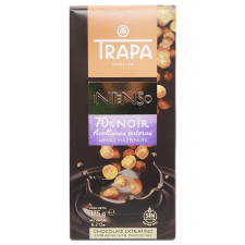 Шоколад черный Trapa Intenso с целыми ядрами ореха фундука 70% 175г mini slide 1