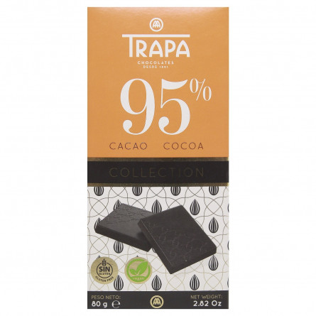 Шоколад Trapa Collection какао веган темний 95% 80г
