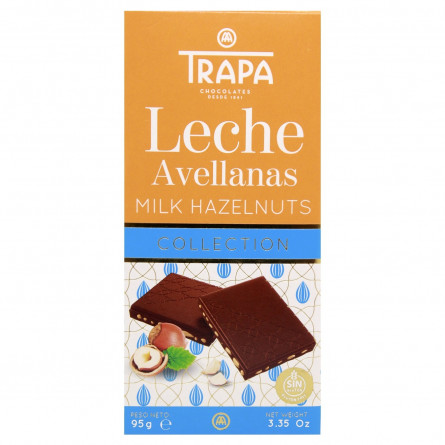 Шоколад молочний Trapa Collection з лісним горіхом 95г slide 1