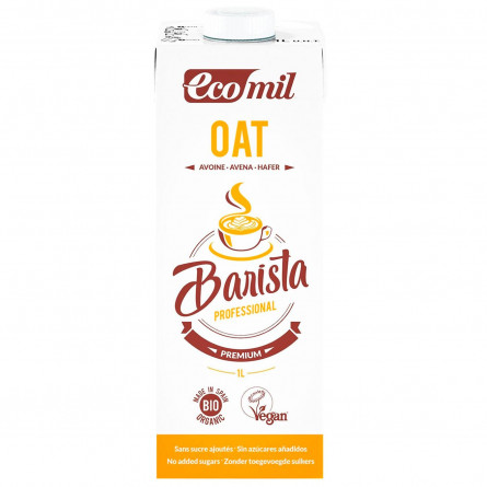 Молоко Ecomil Органическое растительное овсяное без сахара 1л