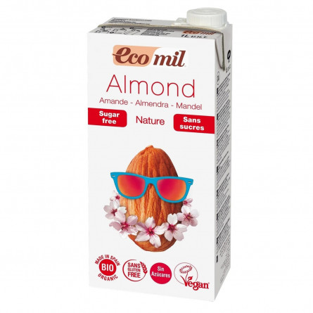 Рослинне молоко Ecomil з мигдалю без цукру органічне 1л