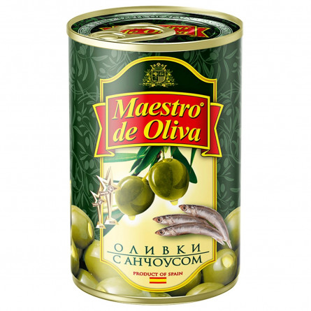Оливки зеленые Maestro de Oliva с анчоусом 314мл