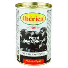 Маслины Iberica мини черные без косточки 300г mini slide 1
