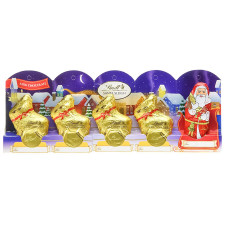 Цукерки Lindt Санта та Олені шоколадні 5шт х 10г mini slide 1