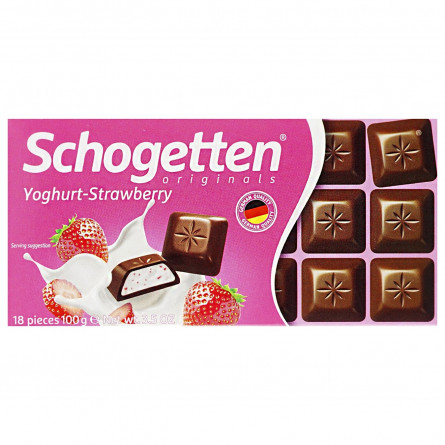 Шоколад Schogеtten молочный йогурт-клубника 100г slide 1
