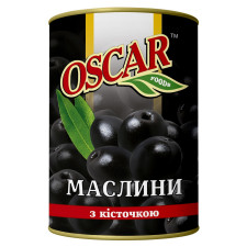 Маслины Oscar черные с косточкой 300г mini slide 1