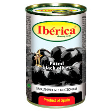 Маслины черные Iberica большие без косточки 360г mini slide 1