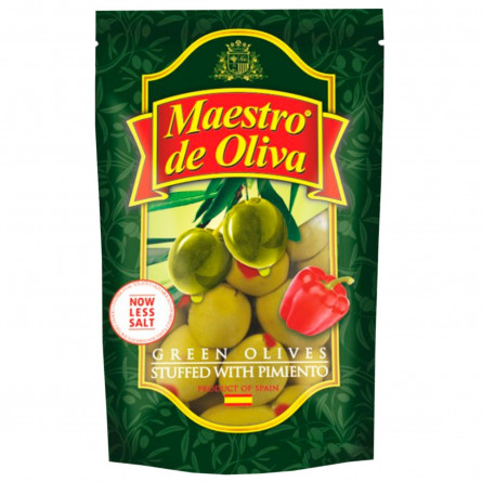 Оливки зелені Maestro Dе Oliva з перцем 170мл