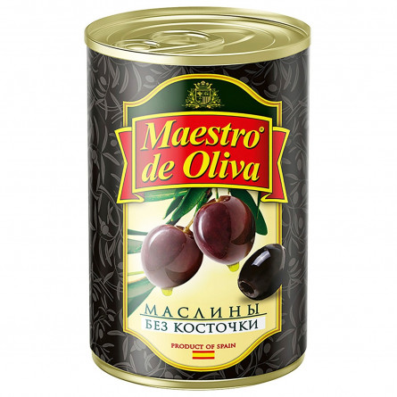 Маслини Maestro de Oliva чорні без кісточки 280г slide 1