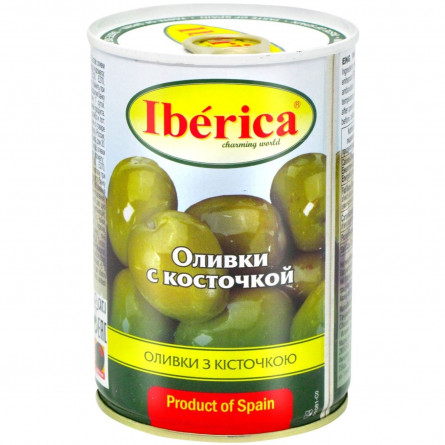 Оливки зелені Iberica з кісточкою 420г